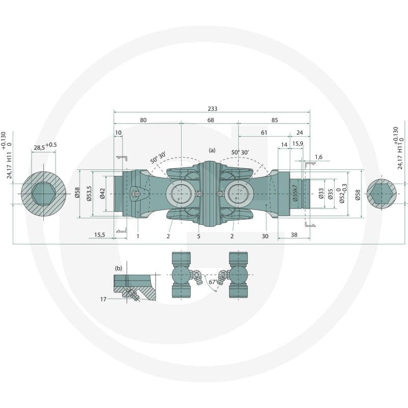 GRANIT Przegub podwójny kpl. 64716620161F - 64716620161F - Sklep rolniczy PoltechParts