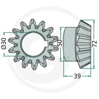 GRANIT Koło stożkowe 647ST-44F - 647ST-44F - Sklep rolniczy PoltechParts