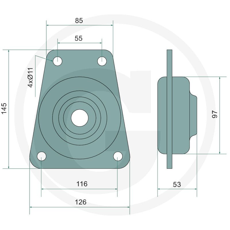 GRANIT Poduszka kabiny 65402005 | poltechparts.pl