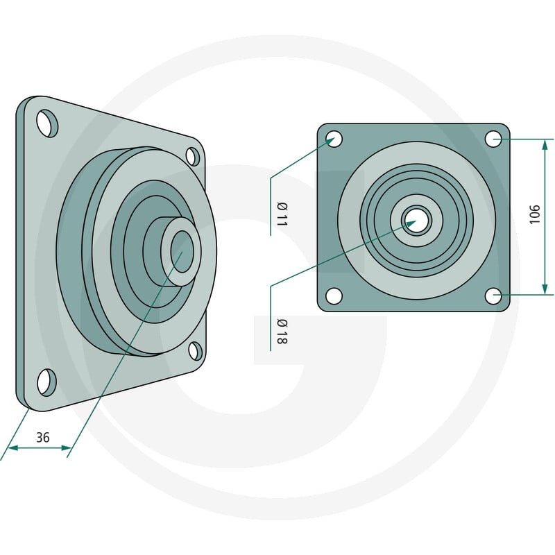 GRANIT Poduszka kabiny 65404005 | poltechparts.pl
