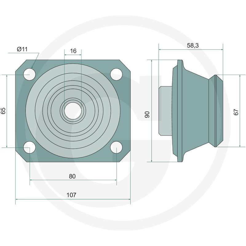 GRANIT Poduszka kabiny 65406000 | poltechparts.pl