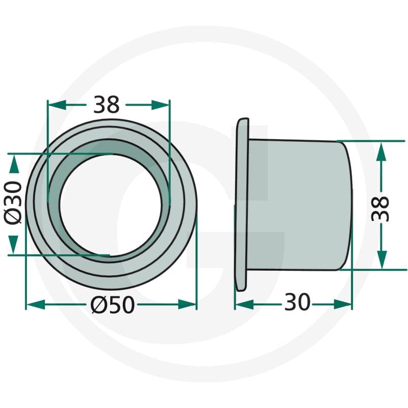 GRANIT Łożysko ślizgowe z kołnierzem 64706228389F - 64706228389F - Sklep rolniczy PoltechParts