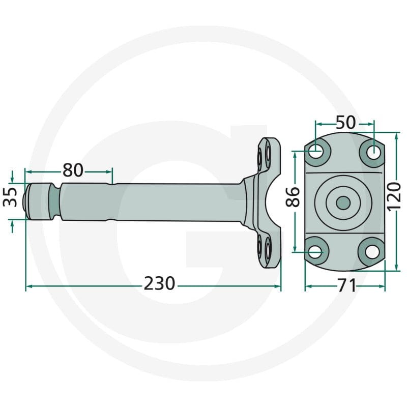 GRANIT Oś z kołnierzem 64706581589F - 64706581589F - Sklep rolniczy PoltechParts