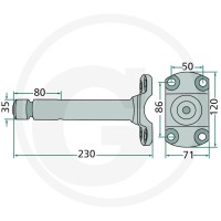GRANIT Oś z kołnierzem 64706581589F - 64706581589F - Sklep rolniczy PoltechParts