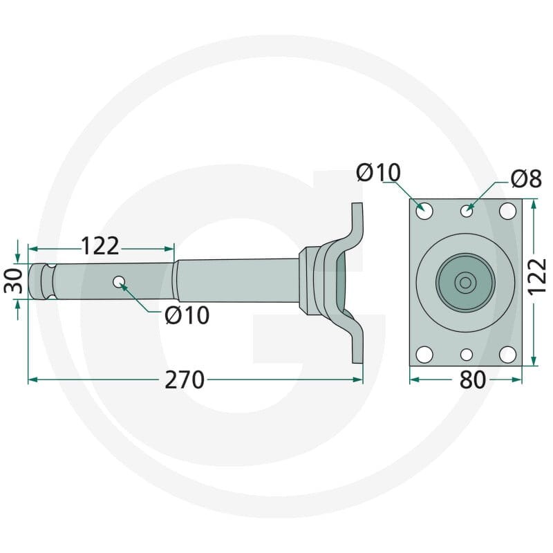 GRANIT Oś z kołnierzem 647206700261F - 647206700261F - Sklep rolniczy PoltechParts