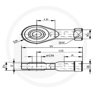 GRANIT ZTI-GAI-K-M12x1,25-Stz Ucho przegubu <br> CETOP RP103P 60631601025