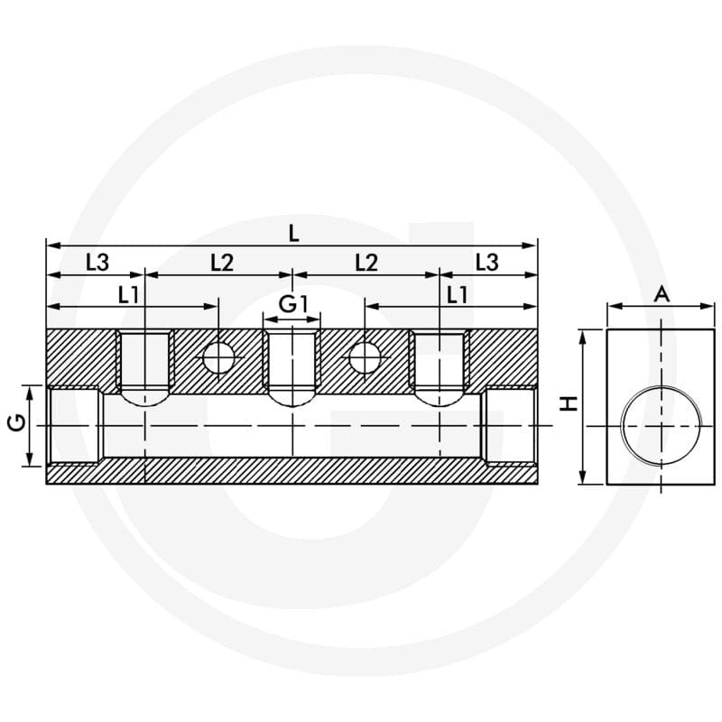 GRANIT F-VT1-2x3/8-4x1/4-AL-natur Rozdzielacz 60612750506 - 60612750506 - Sklep rolniczy PoltechParts