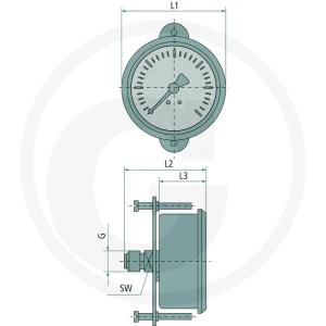 GRANIT M-DH-63-0/10-1/4-St-bar/psi D=63mm przyłącze tylne 60618240247