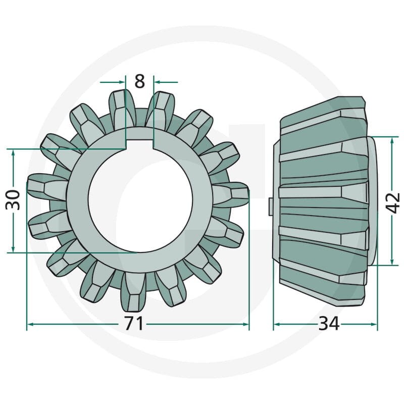 GRANIT Koło zębate stożkowe 647236800081F - 647236800081F - Sklep rolniczy PoltechParts