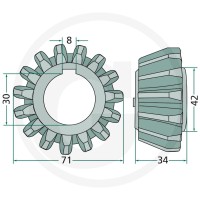 GRANIT Koło zębate stożkowe 647236800081F - 647236800081F - Sklep rolniczy PoltechParts