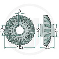 GRANIT Koło zębate stożkowe 64706580616F - 64706580616F - Sklep rolniczy PoltechParts