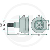 GRANIT Rolka jezdna 64700238060201F - Sklep PoltechParts