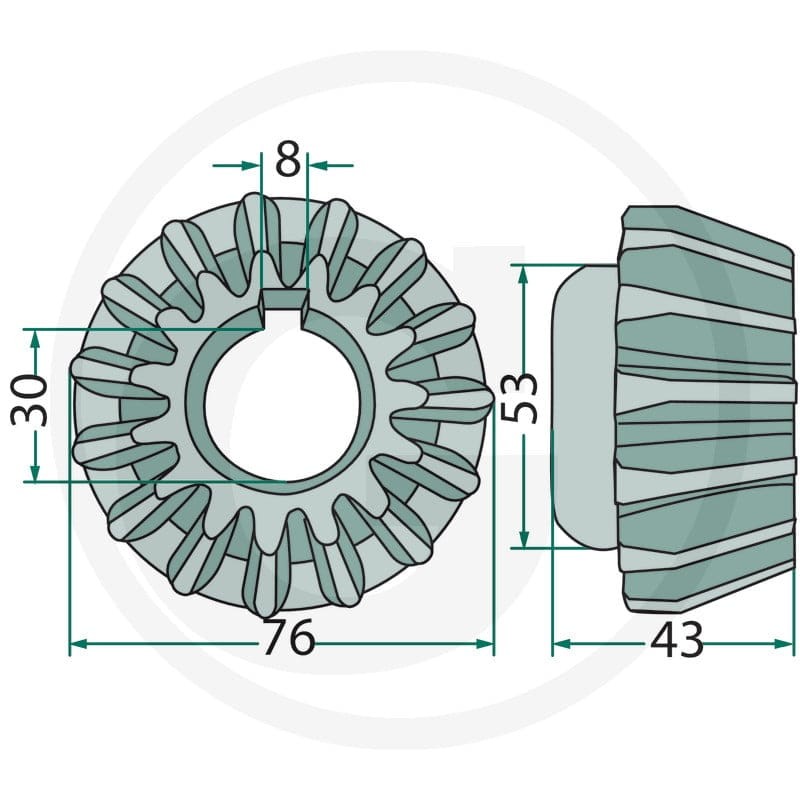 GRANIT Koło zębate stożkowe 647101165F - 647101165F - Sklep rolniczy PoltechParts
