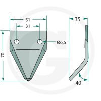 GRANIT Nóż 527527249 - 527527249 - Sklep rolniczy PoltechParts