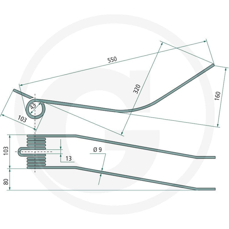 GRANIT Palec zgrabiarki pokosowej 52552516… | poltechparts.pl