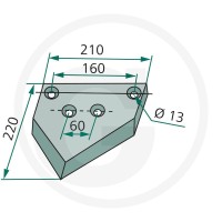 GRANIT Nóż środkowy 527527216 - 527527216 - Sklep rolniczy PoltechParts