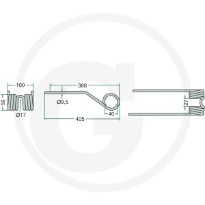GRANIT Palec przetrząsaczo-zgrabiarki karuz. 5259024822
