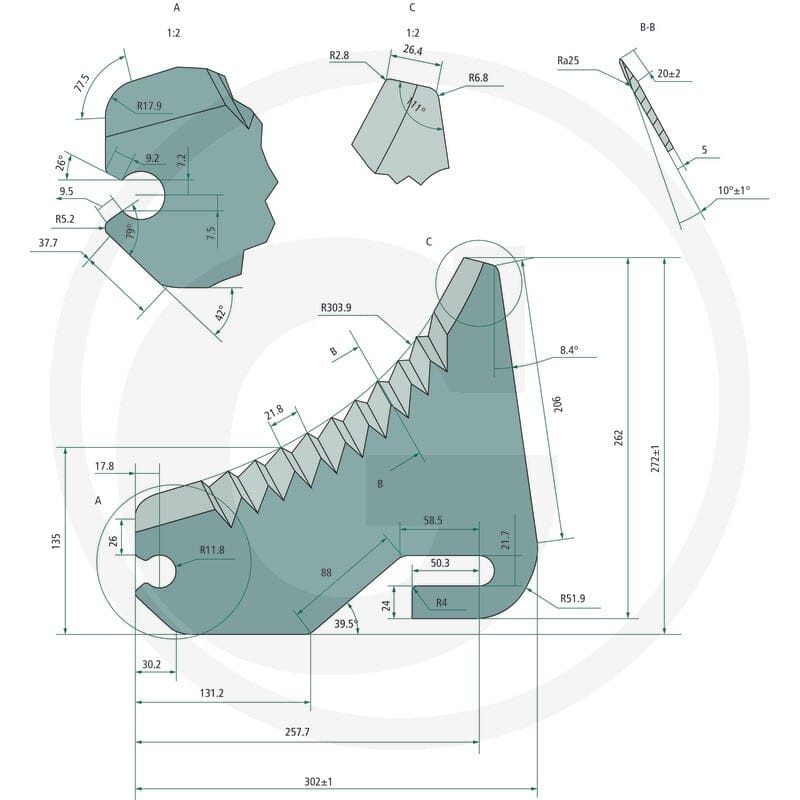 GRANIT Nóż 52500014HS - 52500014HS - Sklep rolniczy PoltechParts