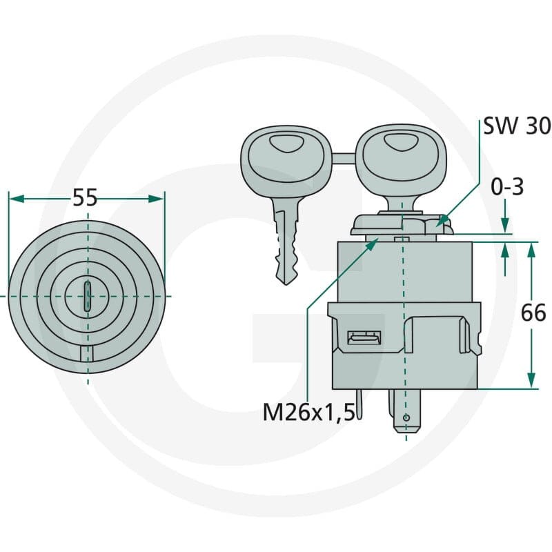 GRANIT Włącznik zapłonu żarowego 50770596036 - 50770596036 - Sklep rolniczy PoltechParts