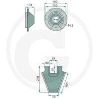 GRANIT Nóż 5254330125F - 5254330125F - Sklep rolniczy PoltechParts
