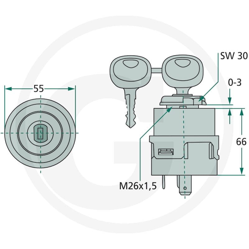 GRANIT Włącznik zapłonu żarowego 50770596034 - 50770596034 - Sklep rolniczy PoltechParts