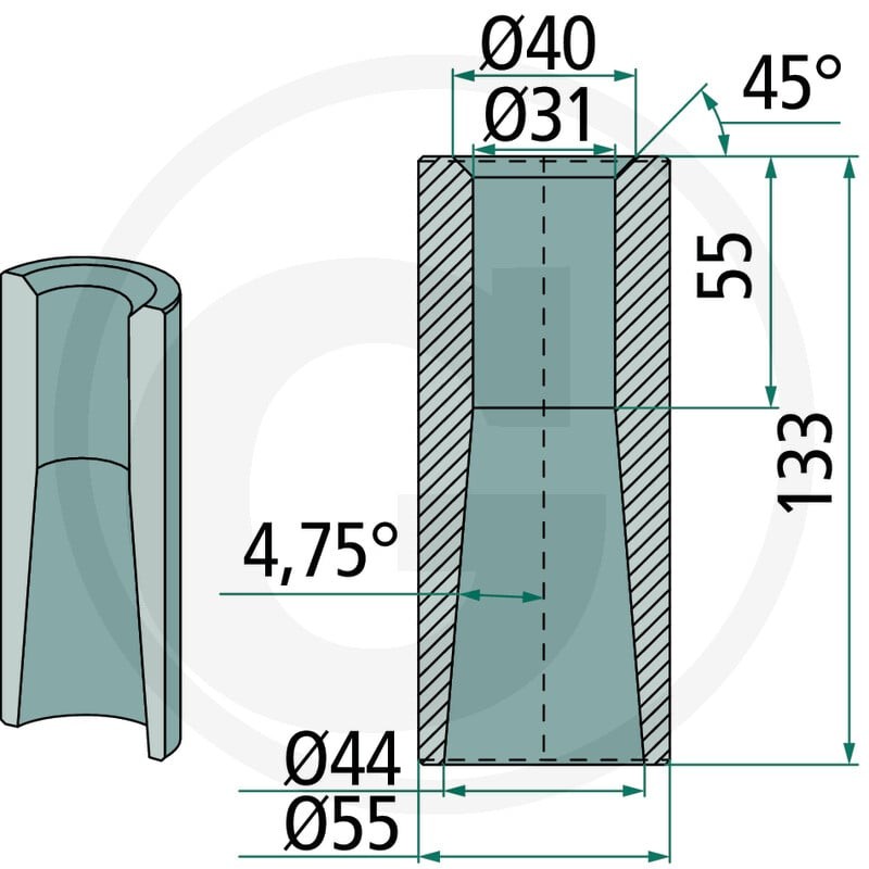 SHW Tuleja do przyspawania 430430594 - Sklep PoltechParts