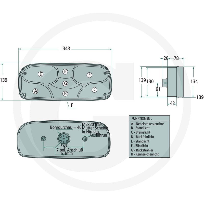 ASPÖCK Lampa tylna standardowa "ECOPOINT I" 504252400501 - 504252400501 - Sklep rolniczy PoltechParts