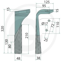 GRANIT Ząb brony aktywnej 1801700014 - Sklep PoltechParts