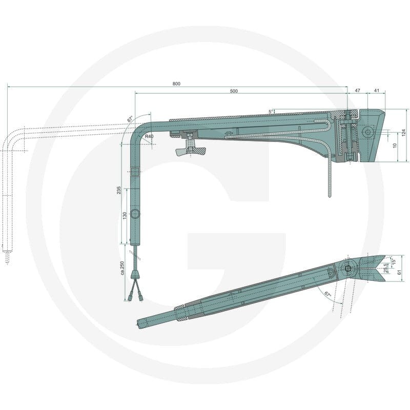 GRANIT Uchwyt - ramię lusterka 65402160 - 65402160 - Sklep rolniczy PoltechParts