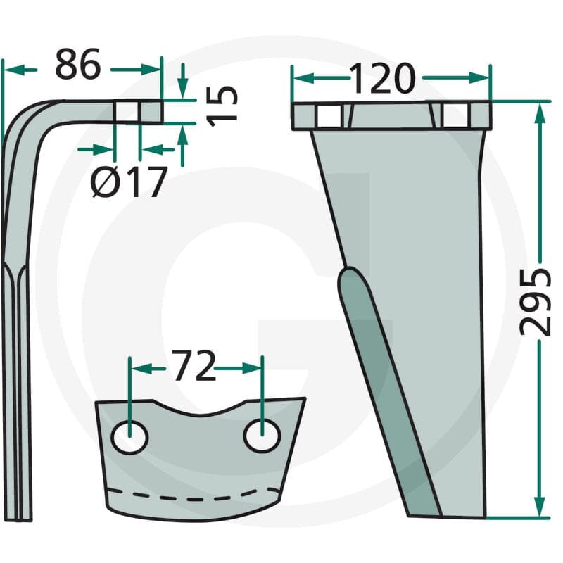 GRANIT Ząb brony aktywnej 180RH-120-DER - 180RH-120-DER - Sklep rolniczy PoltechParts