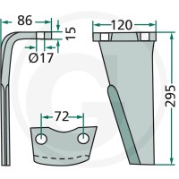GRANIT Ząb brony aktywnej 180RH-120-DER - 180RH-120-DER - Sklep rolniczy PoltechParts