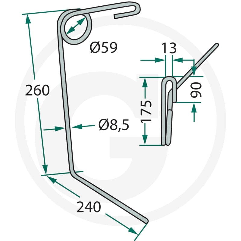 GRANIT Palec zagarniający siewnika 1800280027 - 1800280027 - Sklep rolniczy PoltechParts