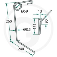 GRANIT Palec zagarniający siewnika 1800280027 - 1800280027 - Sklep rolniczy PoltechParts