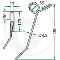 GRANIT Palec zagarniający siewnika 1800280028 - 1800280028 - Sklep rolniczy PoltechParts