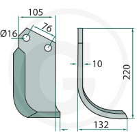 GRANIT Nóż wygięty 1802800067 - 1802800067 - Sklep rolniczy PoltechParts