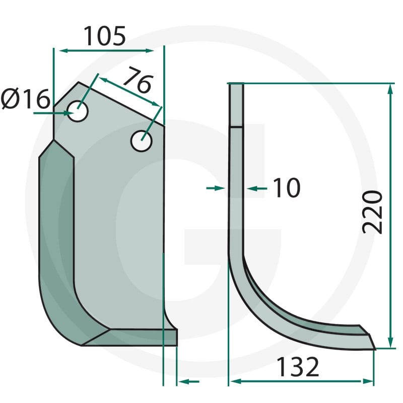 GRANIT Nóż wygięty 1802800068 - 1802800068 - Sklep rolniczy PoltechParts