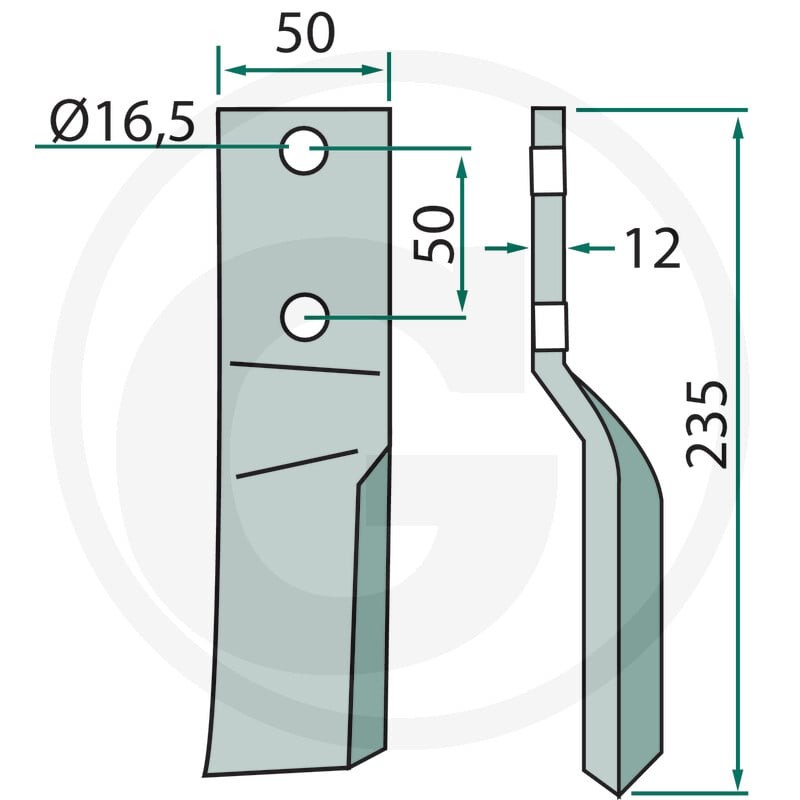 GRANIT Ząb rotujący 180HOW-15L - 180HOW-15L - Sklep rolniczy PoltechParts