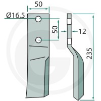GRANIT Ząb rotujący 180HOW-15L - 180HOW-15L - Sklep rolniczy PoltechParts