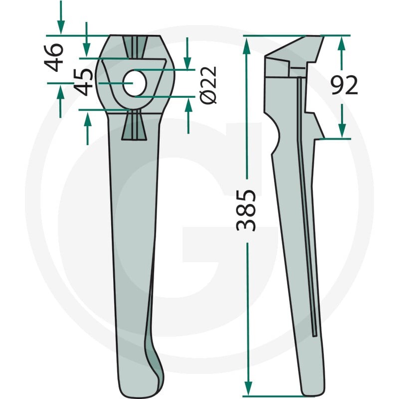 GRANIT Ząb brony aktywnej 180RH-116-L.1 - 180RH-116-L.1 - Sklep rolniczy PoltechParts