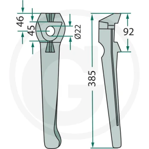 GRANIT Ząb brony aktywnej 180RH-116-L.1