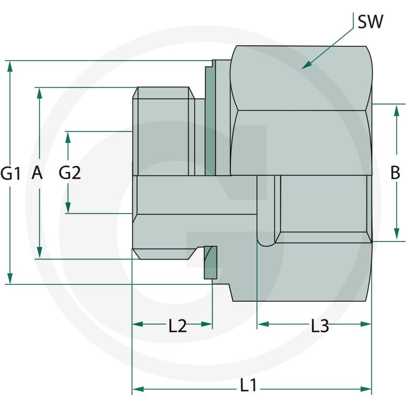 GRANIT GA 1,1/4 M x 1,1/2 F BSP L=60 81602707 - 81602707 - Sklep rolniczy PoltechParts