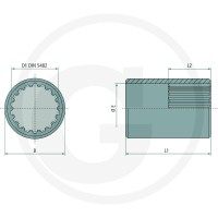 GRANIT Łącząca tuleja 25x22 Z=14 85010046 - 85010046 - Sklep rolniczy PoltechParts