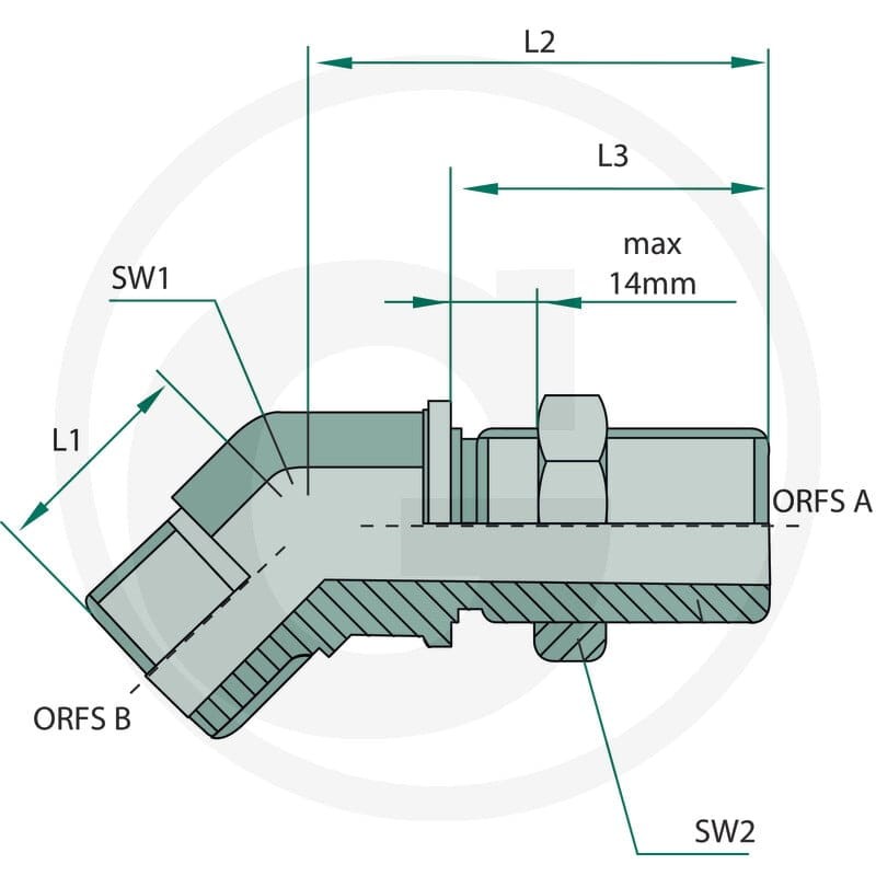 GRANIT WSA 9/16 M-ORFS x 9/16 M-ORFS45° 81528386 - 81528386 - Sklep rolniczy PoltechParts
