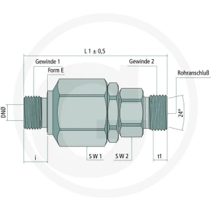 GRANIT Złącze obrotowe proste 1/4 x 06L (AG-AG) 81527700