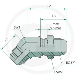 GRANIT WSA 1/2 M-JIC x 1/2 M-JIC 45° 81528014