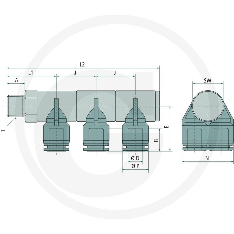 GRANIT B-YVTEdk3-8-1/8-KU Rozdzielacz typu Y wk 60603180935 - 60603180935 - Sklep rolniczy PoltechParts