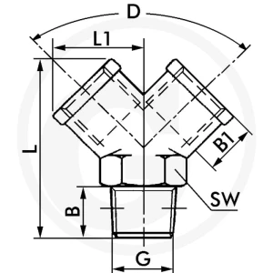 GRANIT F-YEk-1/8-MSv Trójnik typu Y 60612600601