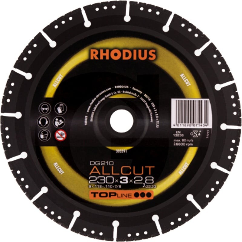 RHODIUS Diamentowa tarcza tnąca DG210 ALLCUT 77500104