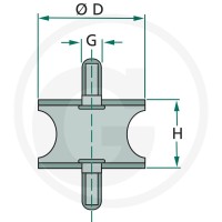 GRANIT Wibroizolator gumowo-metalowy 485AT50X30 - 485AT50X30 - Sklep rolniczy PoltechParts