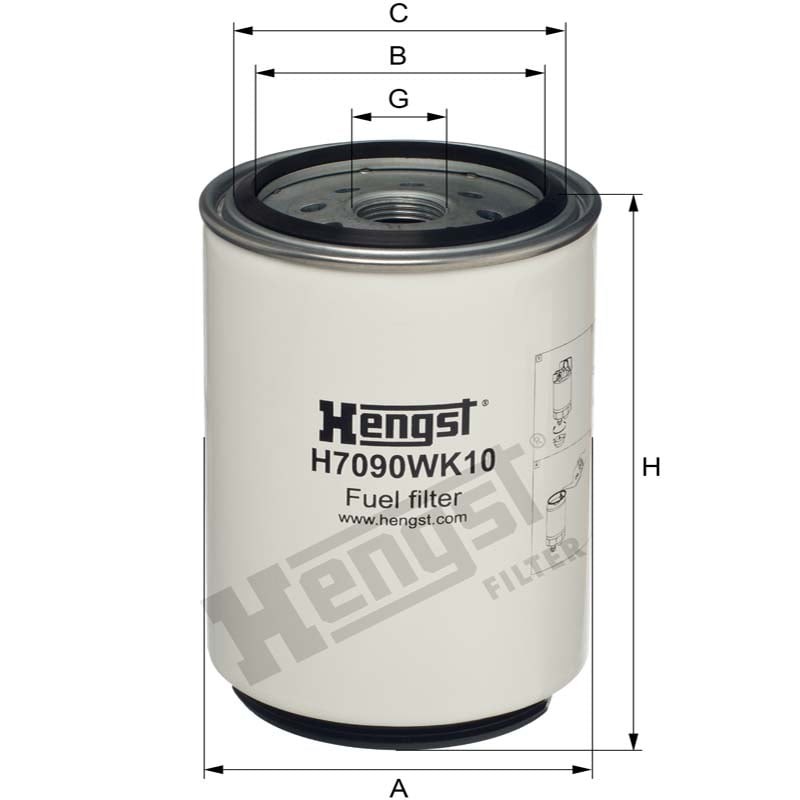 Hengst Filtr paliwa H7090WK10 866H7090WK10 | poltechparts.pl